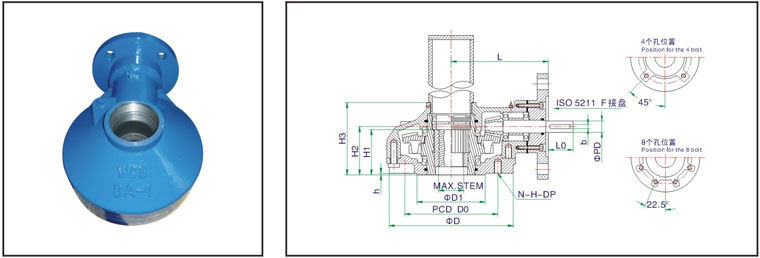 Multi-turn Gear Actuator IP65 Drawing