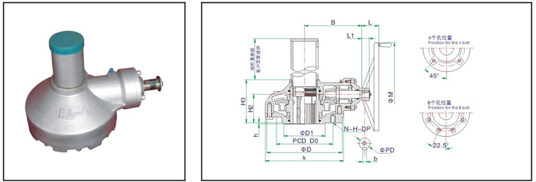 Multi-turn Gear Actuator Drawing