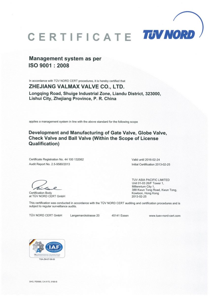 ISO 9001:2008 Certificate